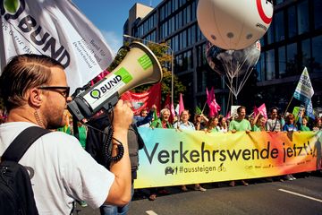 Jens Hilgenberg (Leiter BUND Verkehrspolitik) fordert Verkehrswende jetzt! (Foto: Niko Martin)