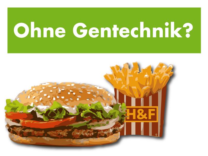 Fastfood ohne Gentechnik? (Grafik: Niko Martin)