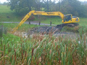 Bagger am Auweiher in Ober-Beerbach