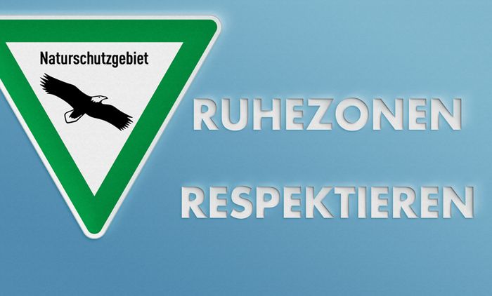 Vogelschutzgebiet – Ruhezonen respektieren (Grafik: Niko Martin)
