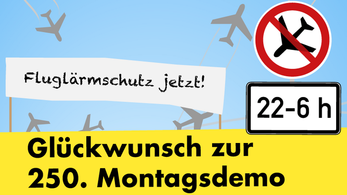 250. Montagsdemo am Frankfurter Flughafen: Nur Engagement hilft (Grafik: Niko Martin)