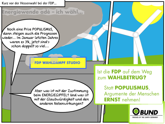 Kurz vor der Hessenwahl bei der FPD im Wahldampf-Studio… (Grafik: Niko Martin)