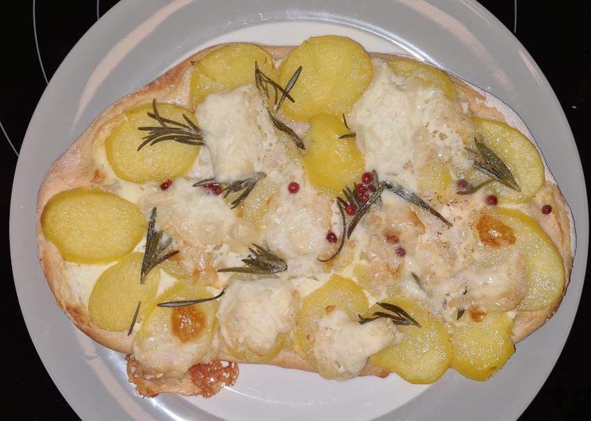 Kartoffelfladen mit Gorgonzola