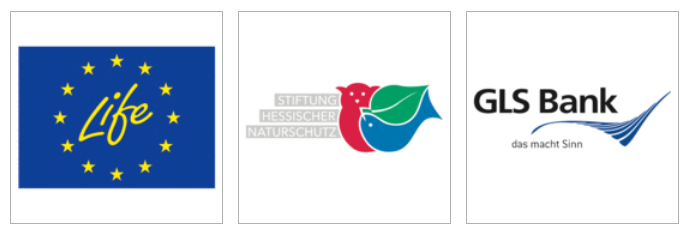 Life, Stiftung Hessischer Naturschutz, GLS Bank (Logos)